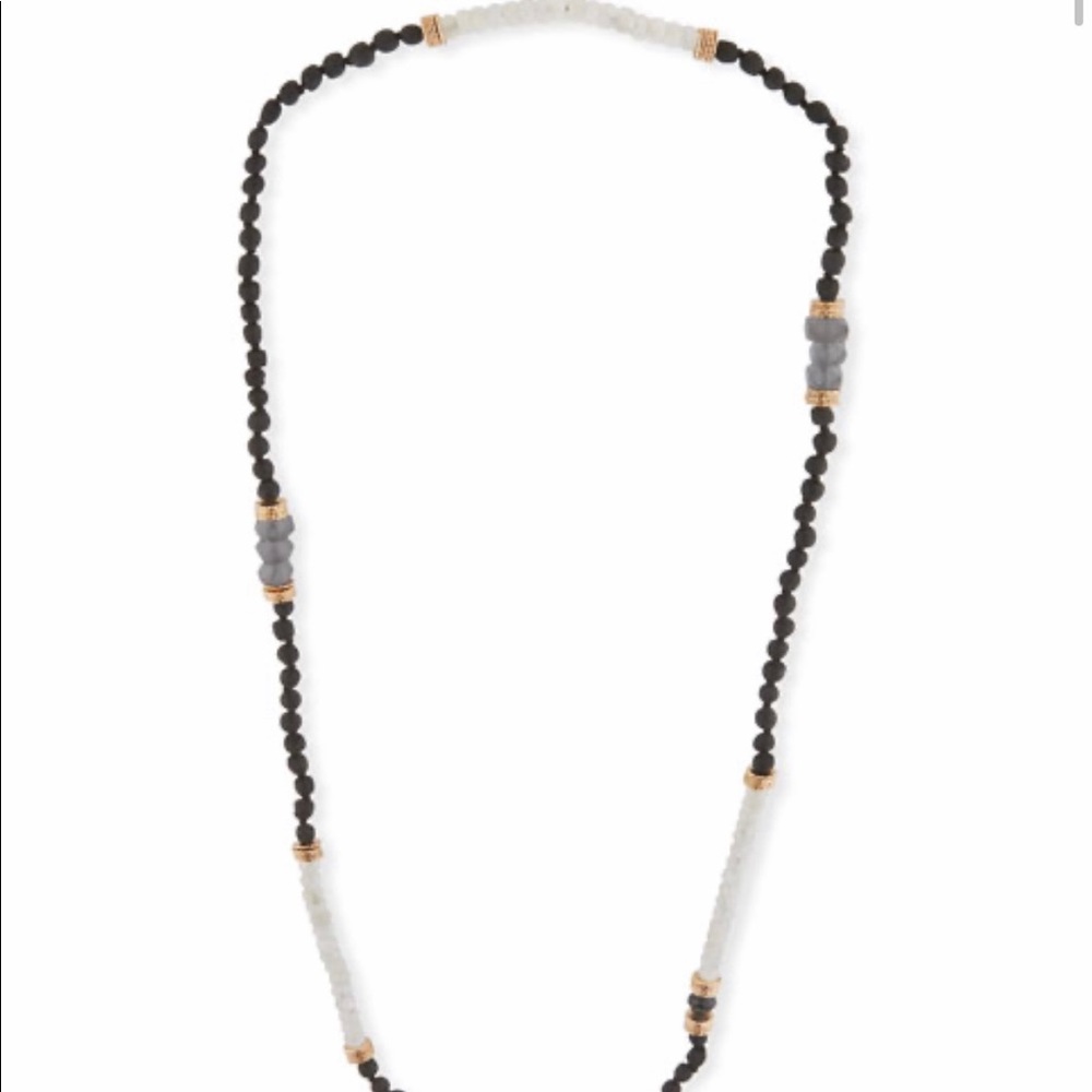 $350 Akola Long Moonstone Beaded Necklace.